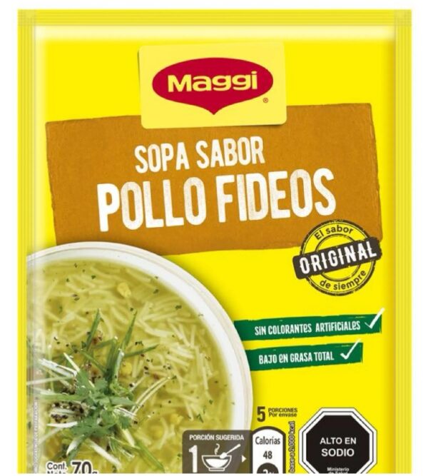 Sopa pollo fideos