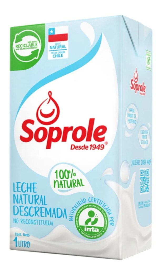Leche Soprole descremada 1litro