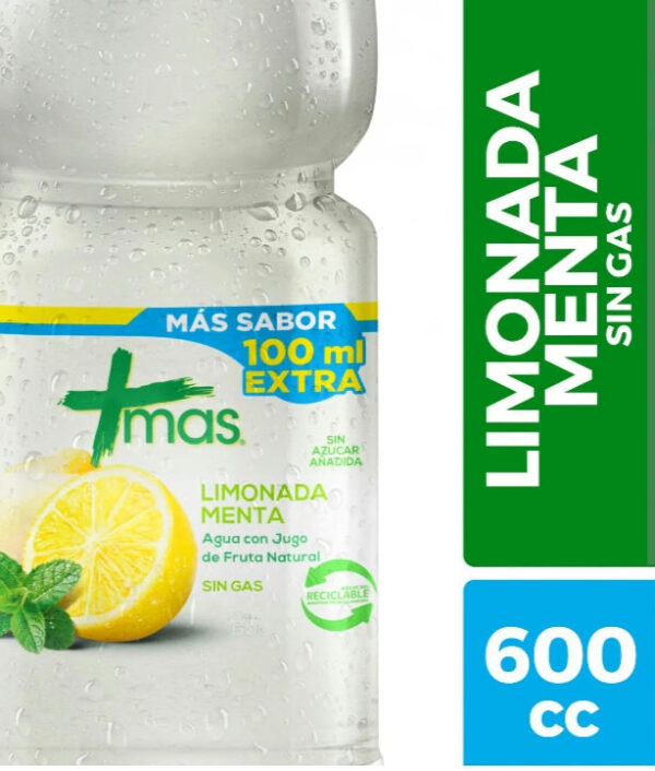 Agua Mas Limon Menta 600 Ml
