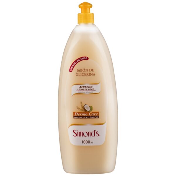 Jabón de glicerina afrecho leche de coco simonds 1000ml
