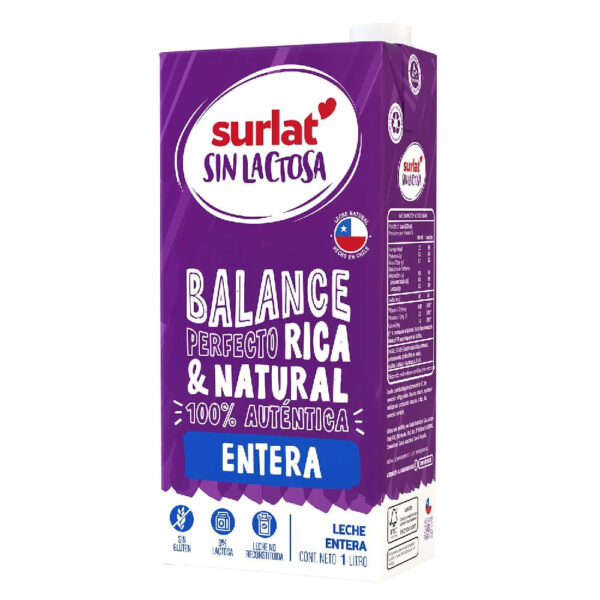 Leche entera surlat sin lactosa 1L