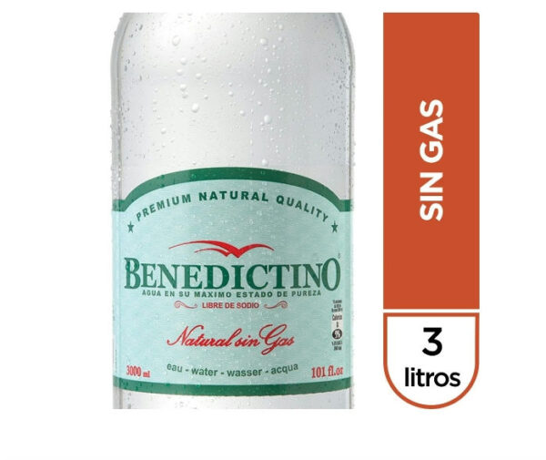 Agua Benedictino 3 Litros Sin Gas