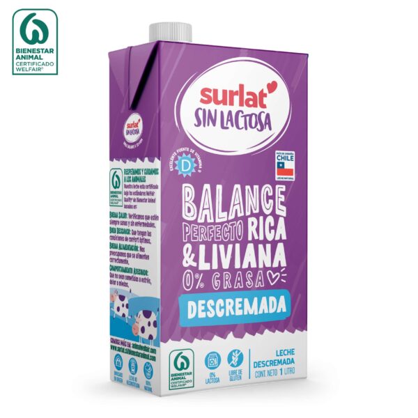 Leche descremada surlat sin lactosa 1L