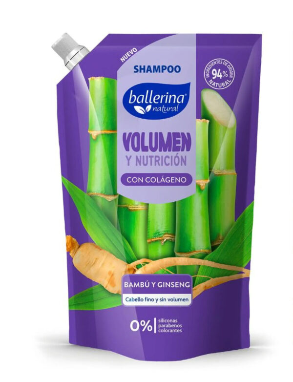 Shampoo bambú y ginseng ballerina 750ml
