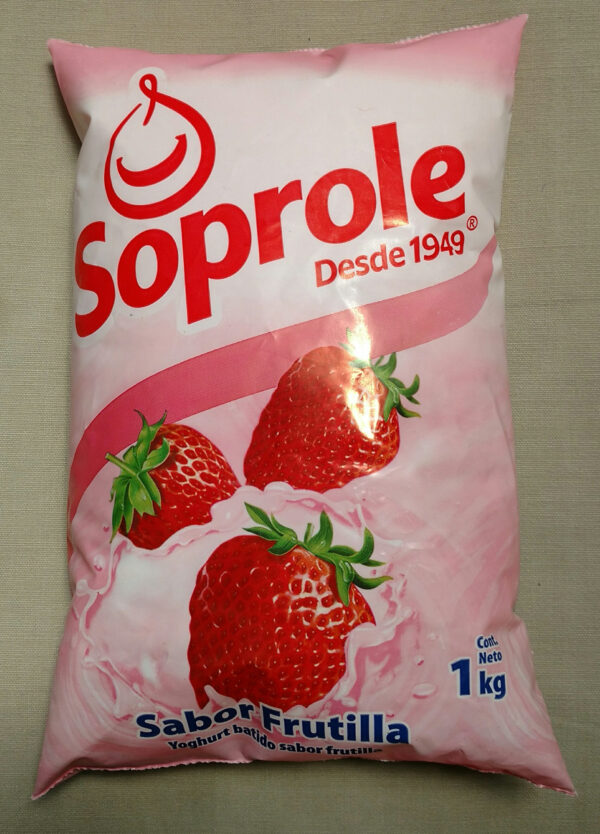 yoghurt soprole  1 litro sabor frutilla