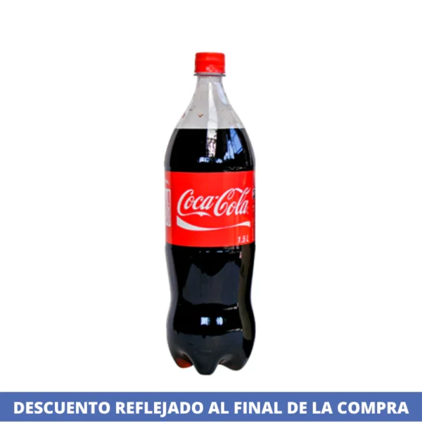 bebida coca cola 1.5 desechable